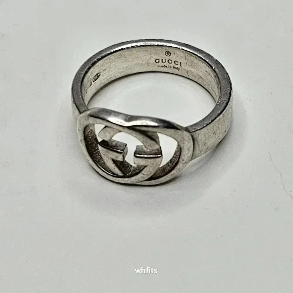 Gucci Interlocking G Logo 925 Sterling Silver Ring - Picture 3 of 7